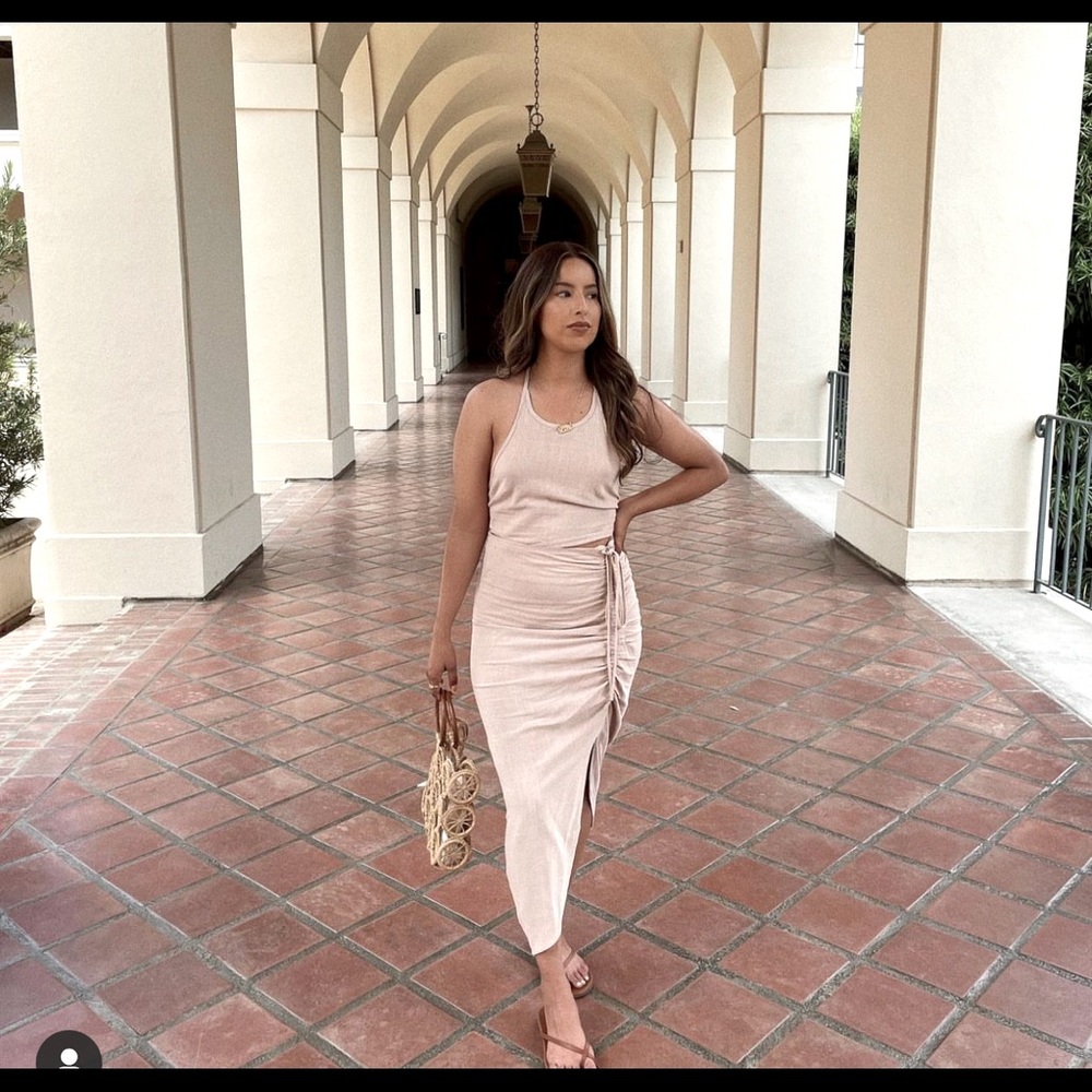 Taupe Skirt and Top Set
